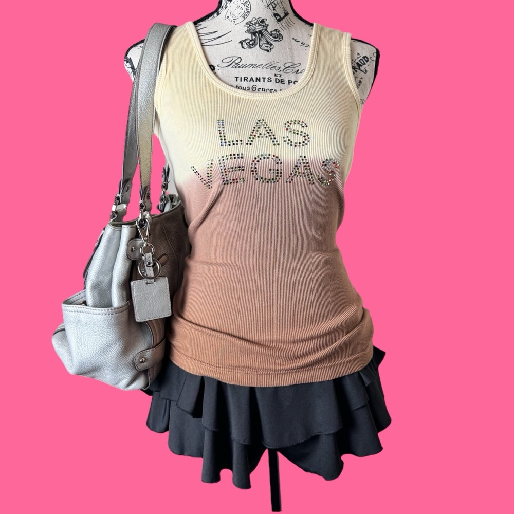 Vintage Cream and Tan Las Vegas Tank Top